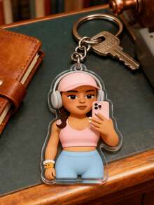 1/3/5 piezas Llavero personalizado con foto de dibujos animados, se puede convertir fotos reales en personajes de dibujos animados, regalo ideal para parejas, amigos, familia, mascotas, compañeros de clase, colegas, decoración de llavero personalizada única para oficina, escuela, hogar, cumpleaños, Navidad, aniversario, Día del Maestro, colgante de mochila, regalo conmemorativo perfecto para ocasiones especiales - Multicolor - Ver 7