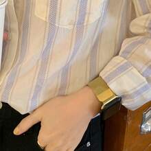 1PC Women Gold Milanese Loop Watch Strap Compatible With Apple Watch 46mm 49mm 40mm 44mm 45mm 41mm 42mm 38mm, Magnetic Stainless Steel Luxury Metal Bracelet Watch Band Compatible With Apple Watch Series 11 10 9 8 7 SE 6 5 4 3 2 1 Ultra 3/2/1, Fashion Smartwatch Accessories Compatible With IWatch S10 S11