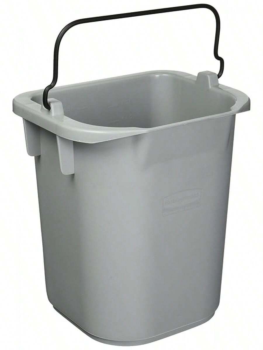 Rubbermaid Commercial Products - cubeta de limpieza resistente de 5 cuartos de galón amarillo con boquilla integrada y para limpieza, almacenamiento, alimentación de ganado, lavado de - Gris - Ver 1