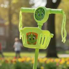 Kids' Scooter With Basket, Lights And Sound - Dino - HK Toys - HK0090 - màu xanh lá - Xem 2