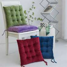 Solid Color Crystal Velvet Cushion Office Chair Sofa Cushion Student Stool Adjustment Hip Cushion - Red - View 5