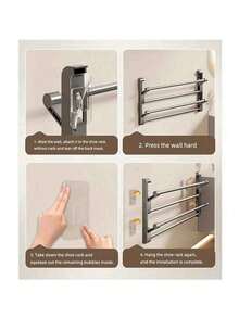 1个浴室无孔储物架，拖鞋架，沥水拖鞋架 - 无需电源，完美节省空间，整理物品，置物架 - 彩色 - 查看 7