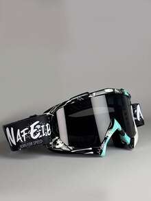 TUOGTCI 男女通用 PC 镜片越野摩托车骑行护目镜，户外运动防护眼镜，防风防尘护目镜，适合普通装饰用途 - 聚碳酸酯镜框，无光学度数