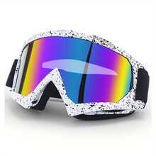 TUOGTCI 男女通用 PC 镜片越野摩托车骑行护目镜，户外运动防护眼镜，防风防尘护目镜，适合普通装饰用途 - 聚碳酸酯镜框，无光学度数