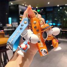 1个史努比查理卡通汽车钥匙扣可爱包包挂件树脂小摆件小礼物派对小礼品生日礼物圣诞礼物 - 彩色 - 查看 4