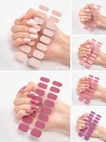 6 Sheets Of Solid Colour 16 Nail Stickers Dopamine Self-Adhesive Full Nail Sticker Set New Year Nail Stickers Multicolour Backed Adhesive Nail Stickers Self-Adhesive Nail Stickers Macaron Nail Stickers Simple Press-On Nail - Multicolor - View 6