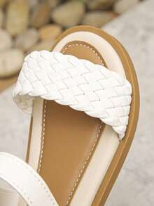 Hot Selling, 1 Pair Of Fashionable Minimalist Flat Sandals, Versatile And Suitable For Various Outfits, Stylish And Elegant, Perfect For Summer. - Beige - View 6