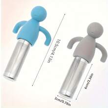 2pcs Stainless Steel Fine Mesh Tea Infuser With Heat-Resistant Silicone Handle - For Loose Leaf Tea In Cups And Mugs - Multicolor - View 8