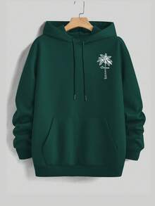 2026 Men's Casual Street Style Hoodie, Men's Long Sleeve Hooded Sweatshirt Loose And Comfortable, Casual And Easy-Going, Valentine's Day Hoodie For Couples, New Year Outfit For Women - 藍色 - 查看 8