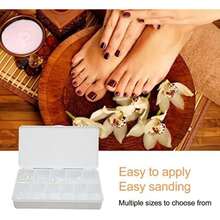 550 Uds Puntas de Uñas Postizas de los Pies Cubierta Completa Transparente Artificial Ultrafino Puntas de Uñas Transpirables de Varios Tamaños con Caja de Almacenamiento(default) - Multicolor - Ver 4