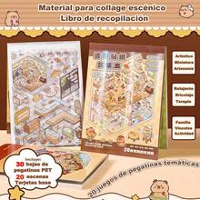 20 Escena de Pegatinas en Miniatura 3D, Calcomanías de Casa con 2 Pinzas, stickers para niños, Calcomanias Divertidas, sticker 3d, Regalos para Adultos y Niños - 1 - Ver 4