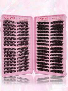 32 Rows Single Lash Book, 544pcs Large Capacity, 8-16mm Mixed Length Cluster Eyelashes, Suitable For Beginners DIY Lash Extensions At Home, Lash Clusters, Individual Eyelashes, False Eyelashes, Fake Eyelashes Fluffy Faux Mink Eyelash Extension DIY Kit, 0.08mm Thickness, Natural Clustered Look, Reusable - D - Xem 6
