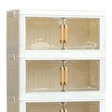 Armario Móvil de Almacenamiento con Doble Puerta y 5 Niveles Mejorado,Plástico Resistente al Agua, Diseño Plegable con Ruedas para Dormitorio, Lavandería, Oficina y Organización Debajo de la Cama - Estilo Contemporáneo, Solución de Almacenamiento Móvil | Estética Moderna | Organizador Versátil, Almacenamiento en Armario, Almacenamiento Debajo de la Cama - Blanco - Ver 5