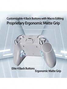 Lenovo Mando multiplataforma X01 con cambio de un solo toque entre Bluetooth, 2.4G y modo con cable. Botones traseros programables y motores de vibración duales asimétricos. Perfecto para Nintendo, PC y dispositivos móviles. - Gris - Ver 5