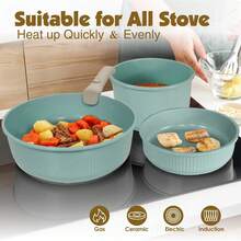 5pcs /7pcs/24 Pcs Pots And Pans Set Non Stick, Ceramic Cookware Set With Detachable Handles, Healthy Induction Cookware Oven RV Kitchen Set - 黑色24pcs - 查看 3
