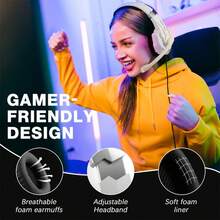 G9000 Pro Gaming Headset - Immersive Over Ear Headphones With Detachable Mic, Memory Earmuffs, Volume Adjustment, And Mute Button Suitable For Gaming Enthusiasts - trắng - Xem 7