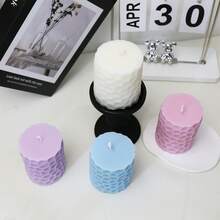 Huayuxun 1 pieza Vela con forma de cilindro escalado, 8.1cm de altura, 4 colores, 8-10 horas de tiempo de quemado, vela de cera de soja premium, regalo creativo estilo Ins, decoración del hogar, decoración de mesa, vela con fragancia, accesorio de fotografía, perfecto para ocasiones románticas como el Día de San Valentín, Acción de Gracias, Navidad, fiestas, cumpleaños - Multicolor - Ver 6