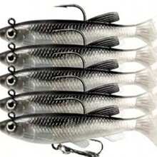15pcs/10pcs/5pcs/1pc Soft Plastic Fishing Lures, Realistic Fishing Bait, Saltwater/Freshwater Fishing Lure, Trout Sinking Bait Kit, Fishing Tackle And Fishing Gifts