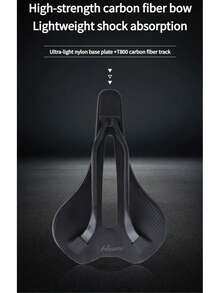 Sillín hueco y transpirable impreso en 3D HASSNS, asiento de carbono de nariz corta para bicicleta de carretera y bicicleta de montaña de competición - Negro - Ver 7