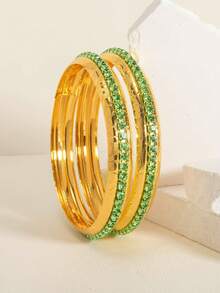 2pcs Luxury Palace Style Claw Chain Crystal Rhinestone Bracelet - one-size - View 4