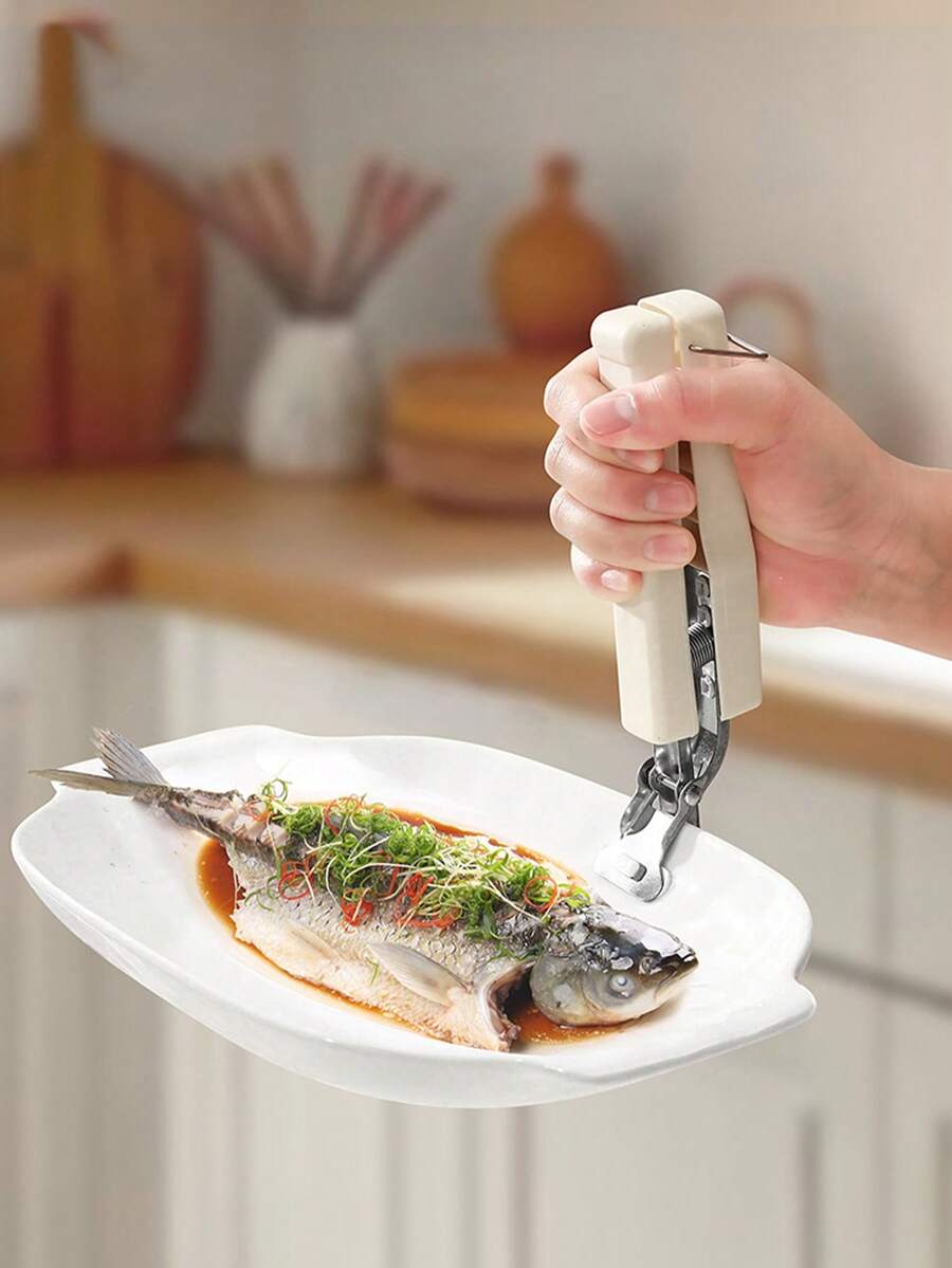 1/2pcs Stainless Steel Anti-Scald Bowl Tongs, Kitchen Heat-Resistant Gripper Clips For Hot Dishes, Non-Slip Plate Retriever, Scald-Proof Lifter Tool With Ergonomic Handle