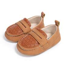 1Pair Kids' Solid Color Soft Bottom Loafers, Non-Slip Lightweight Formal Party Dress Shoes For Toddler Boys - Brown - View 4