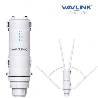 AC1200 户外 WiFi 信号增强器 | 易于设置的网状网络覆盖扩展器和防风雨接入点 | 4 根 7dBi 天线 | 双频 1200Mbps，千兆以太网端口和被动式 PoE，适用于庭院/商业用途