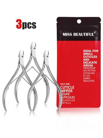 3 Pcs Classic Stainless Steel Nail Clipper Set, Precise Trimming Finger & Toe Nails, Curved Blade Edge, Professional Cuticle Nipper, Odorless Nail Care Tools (Silver),Nail Supplies,Nail Tools,Nail Art Tools,Back To School,Nails,Nail Tools For Press On Nails,Manicure Pedicure Tools 2/1pc