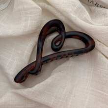 1pc French Vintage & Euro Ins Style Heart Hair Clip - Chic & Sturdy Hair Accessory With Non-Slip Grip, Perfect For Dates, Daily Commute, Parties & Photo Shoots - Versatile & Cute Hair Clip For Women, Ideal Gift For Girlfriend, Bestie & Mom On  US, Elevate Your Look With This  & Secure Hair Accessory For Effortless Romantic & Youthful Vibe - hổ phách - Xem 5