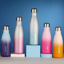 BJPKPK - Botellas de agua aisladas de 12 onzas, 17 onzas, 25 onzas, botellas de agua de acero inoxidable, botellas de agua deportivas que se mantienen frías durante 24 horas y calientes durante 12(0.4 Litros A-azul) - Multicolor - Ver 4