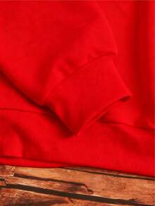 Sudaderas femeninas cómodas para el invierno sudaderas de manga larga sudaderas suaves y de moda con hermosos patrones de la Virgen María rodeadas de rosas, muy adecuadas para mostrar tu fe y estilo contemporáneo - Texto negro en rojo - Ver 2