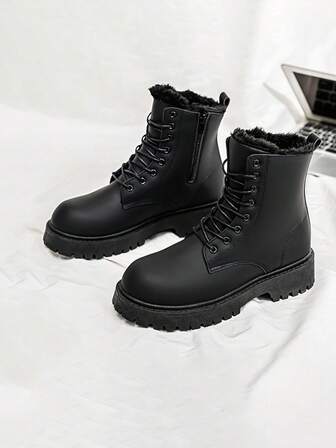 Fashion Match Hoodies,High-Top Boots Casual Shoes For Men, Black Leather Boots, High-Top Casual Cargo Shoes, Fashion Versatile Sneakers For Autumn/Winter