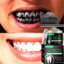 竹炭美白牙粉、美白牙膏，清洁口臭，去除牙渍和牙菌斑，清新口气，美白牙齿，适合居家、旅行、露营和口腔护理，款式随机。 - 顏色/款式隨機 - 查看 1