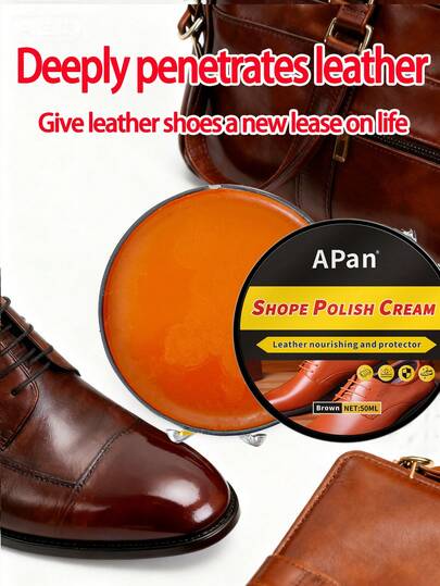 实心铁盒鞋油，棕色皮革护理油，鞋蜡，用于抛光和保养皮革鞋、包袋、夹克、沙发和其他皮革制品，鞋子，春夏精选，伴娘礼物，房间，卧室装饰，海滩，旅行，男士，女士，度假
