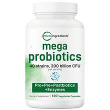 Micro Ingredient Mega Probiotics 200 Billion CFU, 120 Veggie Capsules, Free Shipping, Loss Weight, Weight Loss Products - No flavor - 查看 6