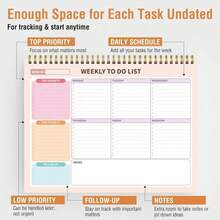Forvencer Weekly To Do List Notepad With 52 Undated Sheets, 8.5" X 11" Undated Weekly Planner Notepad For Tasks &Amp; Goal Planning, Desk Weekly Planner Notepad For Office &Amp; School Teacher Supplies, Black - ColorC - View 2