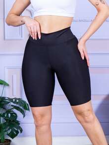 Women Sports Shorts - 黑色 - 查看 4