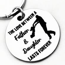 1pc Father-Daughter Keychain, Father's Day Gift, Birthday & Christmas Gift For Dad - Multicolor-2 - View 2