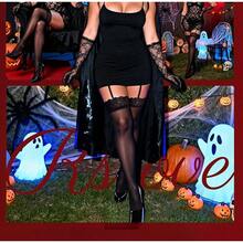 Women's Lace Top Thigh High Sheer Stockings Antiskid Silicone Ultra Shimmery Pantyhose - 裸體 - 查看 2