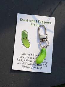 1 Stück Kimchi Schlüsselanhänger - Beständiges Harz, grün, lustiges und einzigartiges Geschenk, geeignet zum Verschenken an Freunde und Geliebte (ohne Karte)