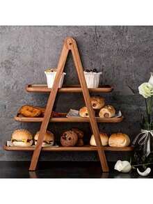 三件套红木托盘套装，无需用电，适用于家庭、酒店、自助餐展示、厨房收纳，可盛放乳制品、肉类和水果，是现代厨房用具的理想之选，坚固的木质托盘，还配有乳制品切片器。 - 彩色 - 查看 1