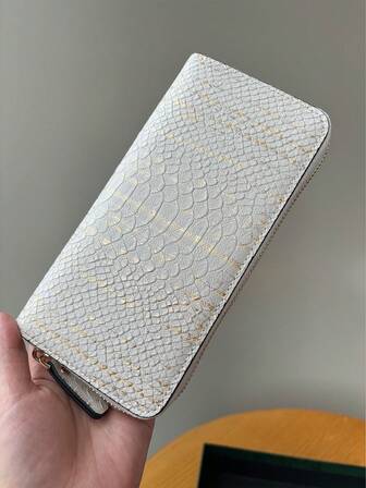 时尚高端复古压花长款女士钱包，优雅皮革雕花手拿包，带手机槽、多卡槽和零钱袋，女士钱包，长款钱包