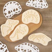 Jurassic Dinosaur Fossil Imprint Cutter Biscuit Cookie Mold Baking Tool Dinosaur Stamp Mold T-Rex Pteranodon Triceratops Fossil DIY Mold - White - View 8