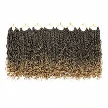 Goddess Box Braids 鉤編髮 8/10/12/14 英吋 預編環波希米亞風鉤編髮 捲尾 3X 鉤編髮 女用合成編髮，萬聖節 - 彩色 - 查看 10