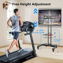 TV Stand Height Adjustable Trolley 32'' -75Inch TV Screen Size, Steel Floor Monitor Stand With Wheels, Mobi... - B0091MEPSG - View 8