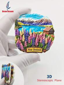 1个新西兰3D立体冰箱贴，展现蒂卡波湖和雪山美景，高浮雕风景装饰，创意家居装饰，旅行纪念品，独特旅行收藏礼品 - 彩色 - 查看 11