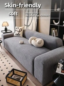 1PC Simple Slouchy Sofa Cover-ElasticFull Coverage,Stretchable & Non-SlipSofa Protector, Fits 1-4 Seater Couches Machine Washable.Al-Season UniversalUse,Pet-Friendly & Stain- Resistant Sofa Slipcover - Grey - View 5