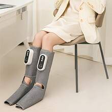 电动腿足按摩器，带加热和气压按摩功能，无线操作 - 便携式电动深层组织按摩器，带数字显示屏、双加热区、2000mAh 可充电电池、自动关机功能，适合家庭、办公室或旅行使用 - 圣诞节、母亲节、父亲节的理想礼物 - 男女通用 - 腿足按摩器