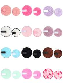 2片装可重复使用柔软卸妆棉，可机洗，适用于洗脸、卸妆，适合所有肤质 - 彩色 - 查看 1