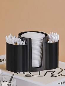 1/Pc Clear Swab Dispenser Holder, Bathroom Container 3 Section Swab And Makeup Pad Holder, Dressing Table Organizer For Swabs, Pads, Dental Floss - Multicolor - View 8